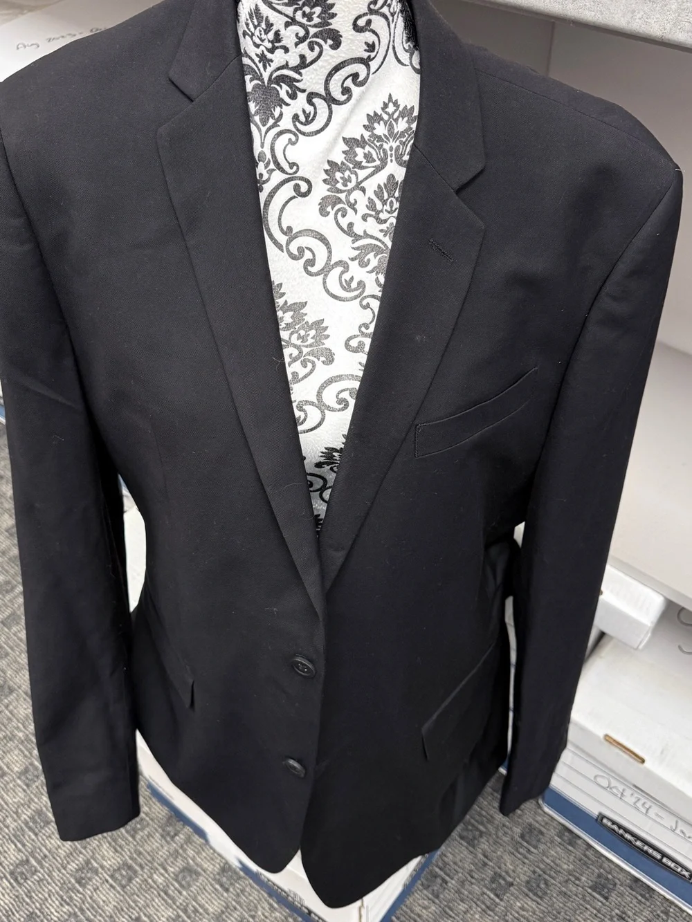 Egara Extreme Slim Fit Black Blazer Sport Coat 44 Long